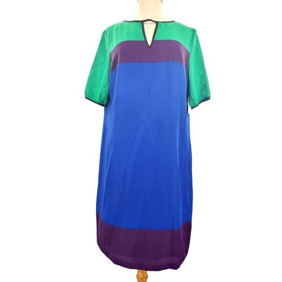 Coldwater Creek 14 Dress Color Block Shift Lightweight Short Sleeve Deadstock - Picture 2 of 10